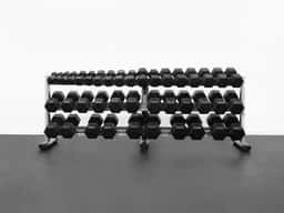 RB5100 5-100lb Rubber Hex Dumbbell Set-2