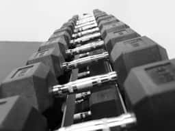 RB5100 5-100lb Rubber Hex Dumbbell Set-5