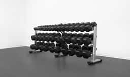 RB5100 5-100lb Rubber Hex Dumbbell Set-6