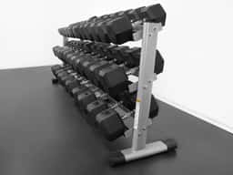 RB5100 5-100lb Rubber Hex Dumbbell Set-3