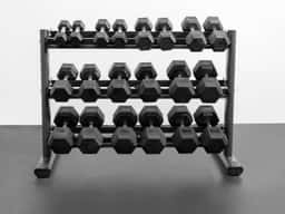 RB550 RUBBER HEX DUMBBELL SET 5-50LB W/G241-1