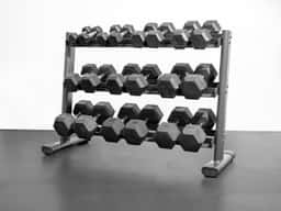 RB550 RUBBER HEX DUMBBELL SET 5-50LB W/G241-4