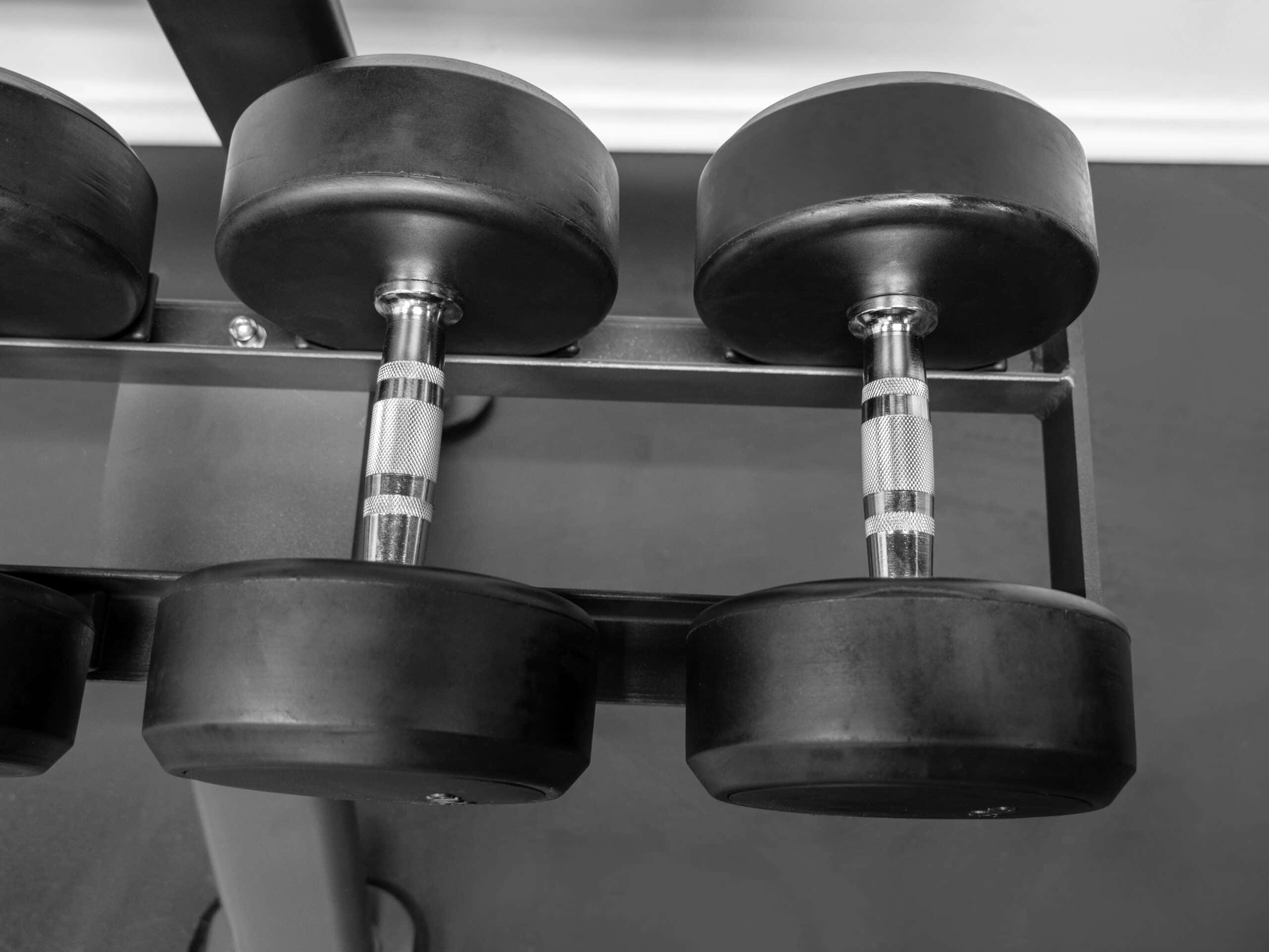 10-100lb Rubber Pro Dumbbell Set w/ G231-4