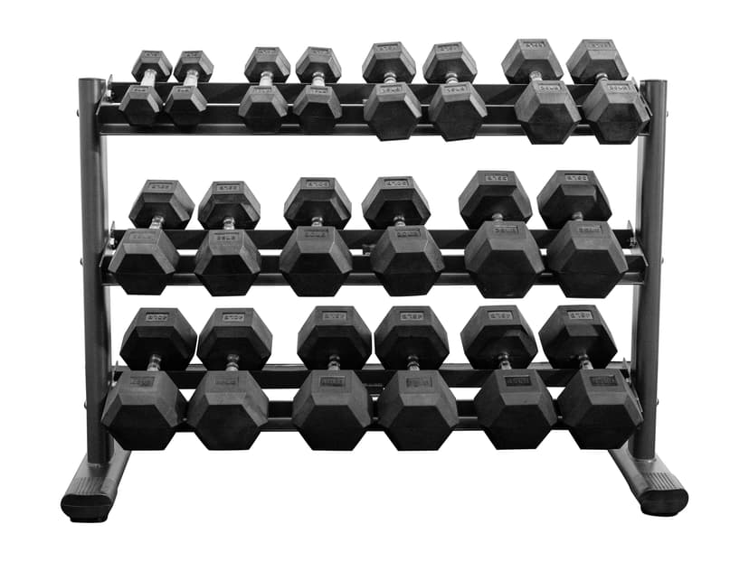RB550 RUBBER HEX DUMBBELL SET 5-50LB W/G241