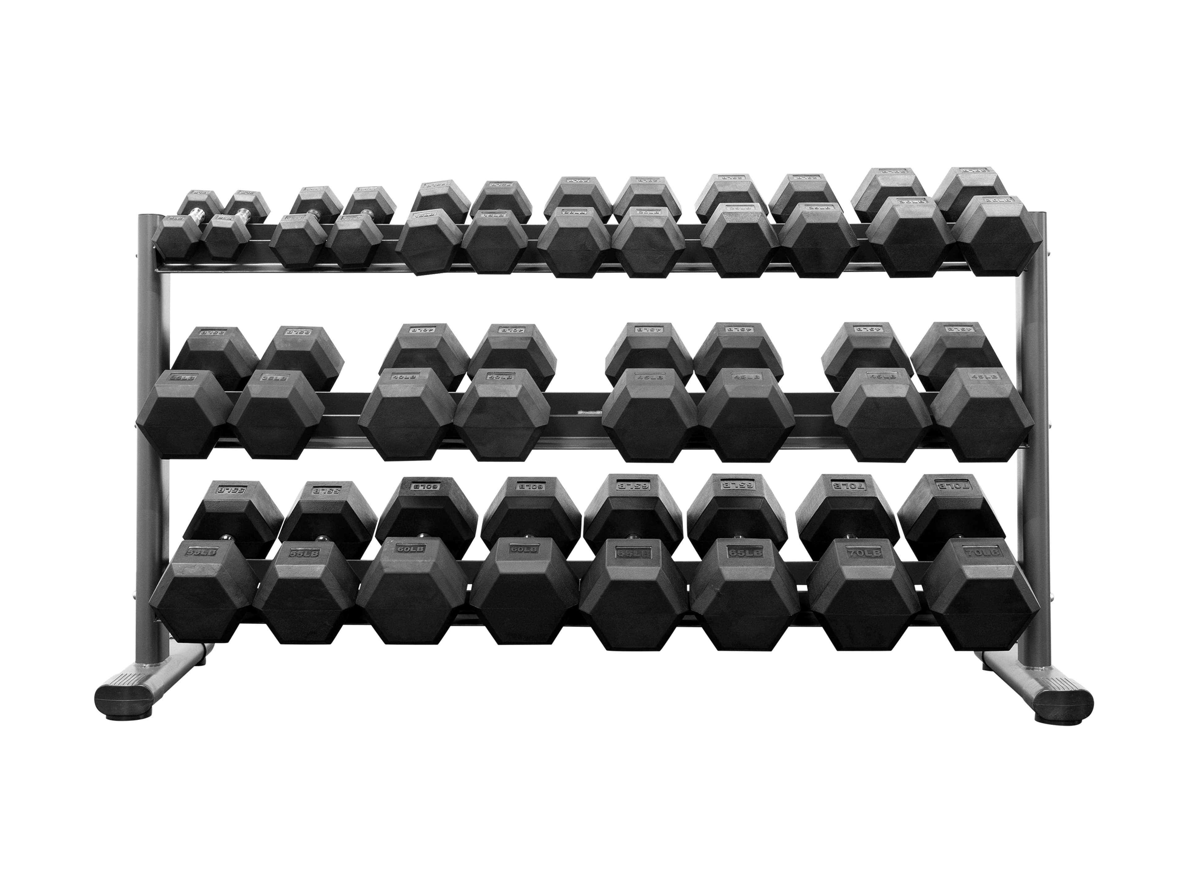 RB570 5-70lb Rubber Hex Dumbbell Set-0