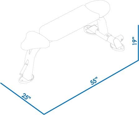 CF2101 Flat Bench dimensions reference