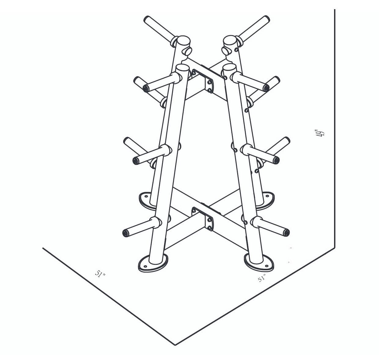 CF2134 Weight Plate Tree dimensions reference