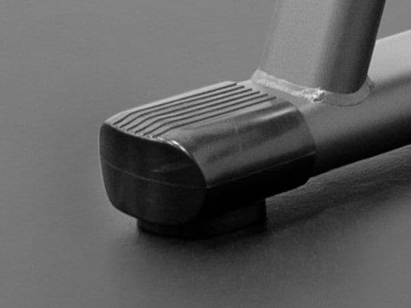 Rubber end caps and feet to protect flooring