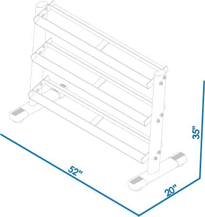 G241 5-50lb Dumbbell Rack dimensions reference