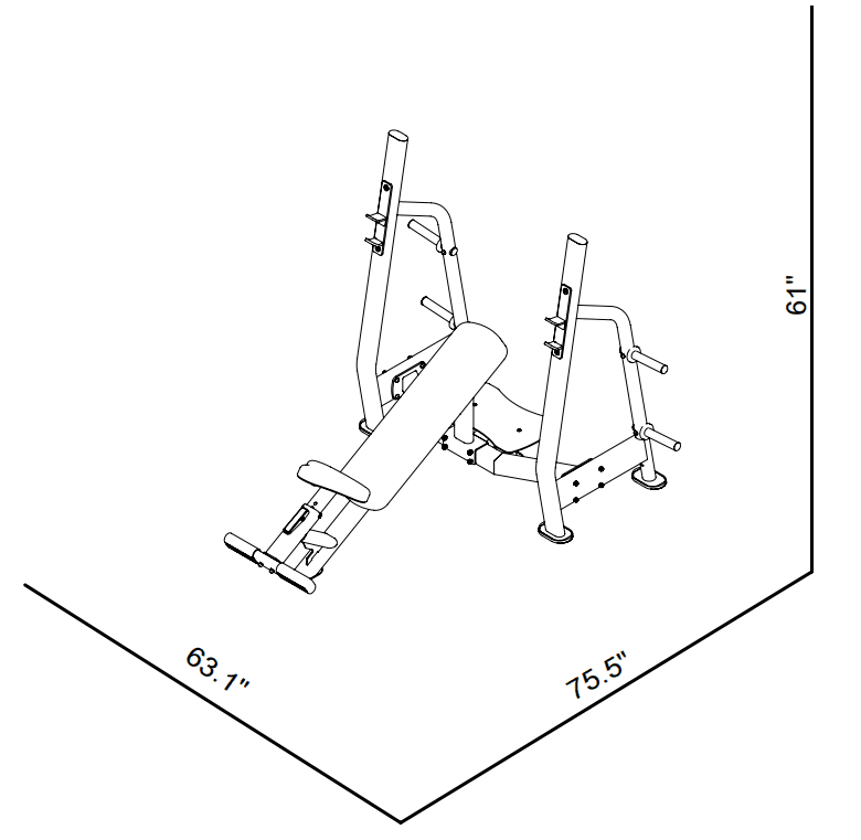 G252 Olympic Incline Bench dimensions reference