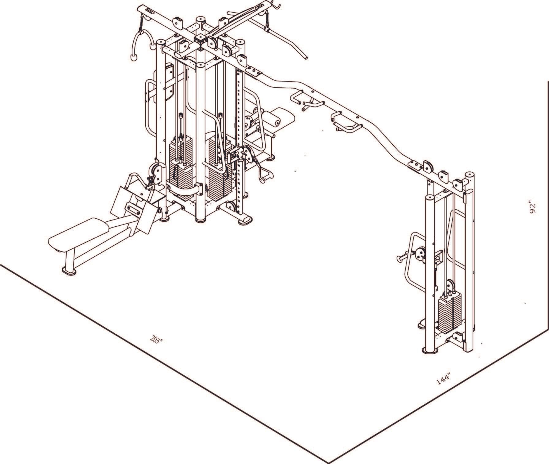 GM5005 Five Station/Position dimensions reference