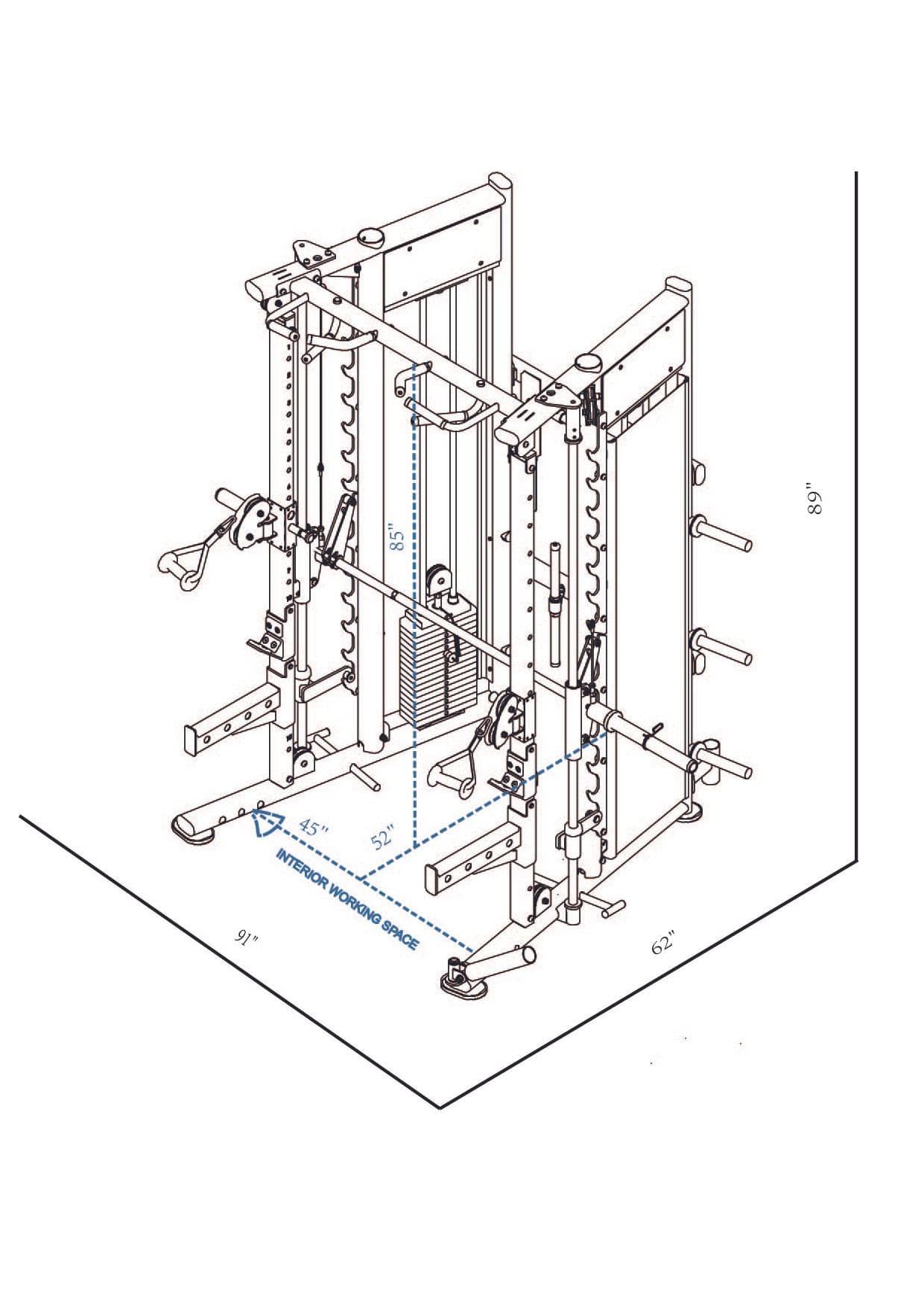 MX1162 Universal trainer dimensions reference