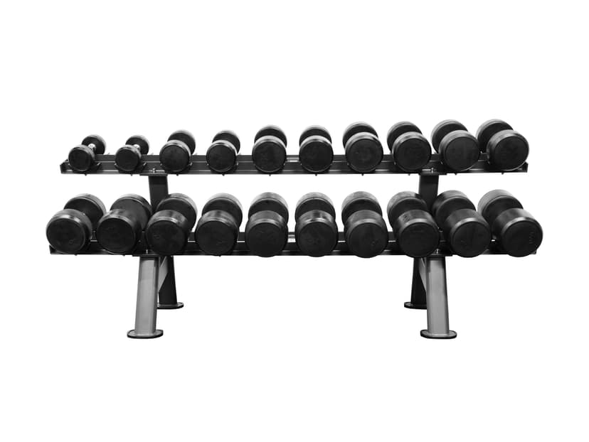 10-100lb Rubber Pro Dumbbell Set w/ G231