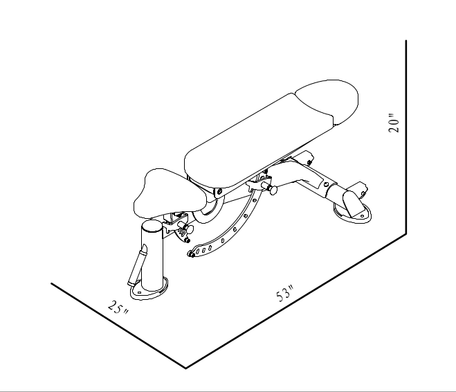CF2106 Adjustable Bench dimensions reference