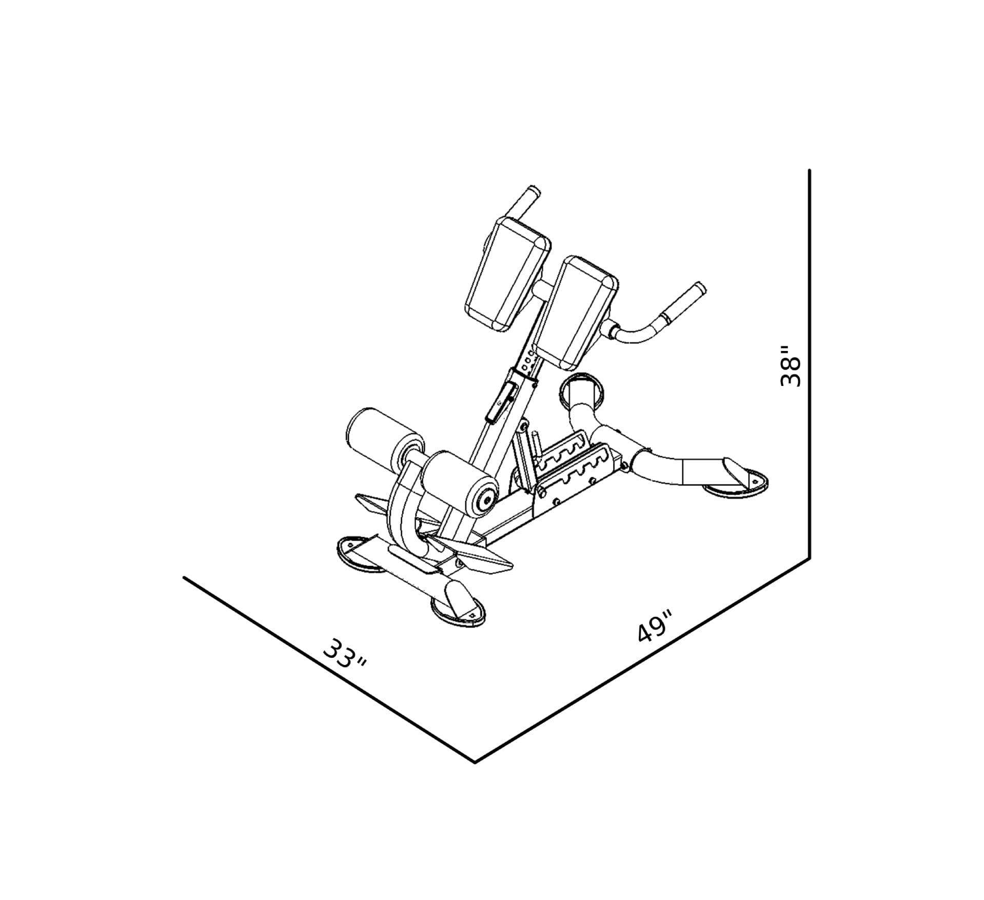 CF2104 Hyper Extension Bench dimensions reference