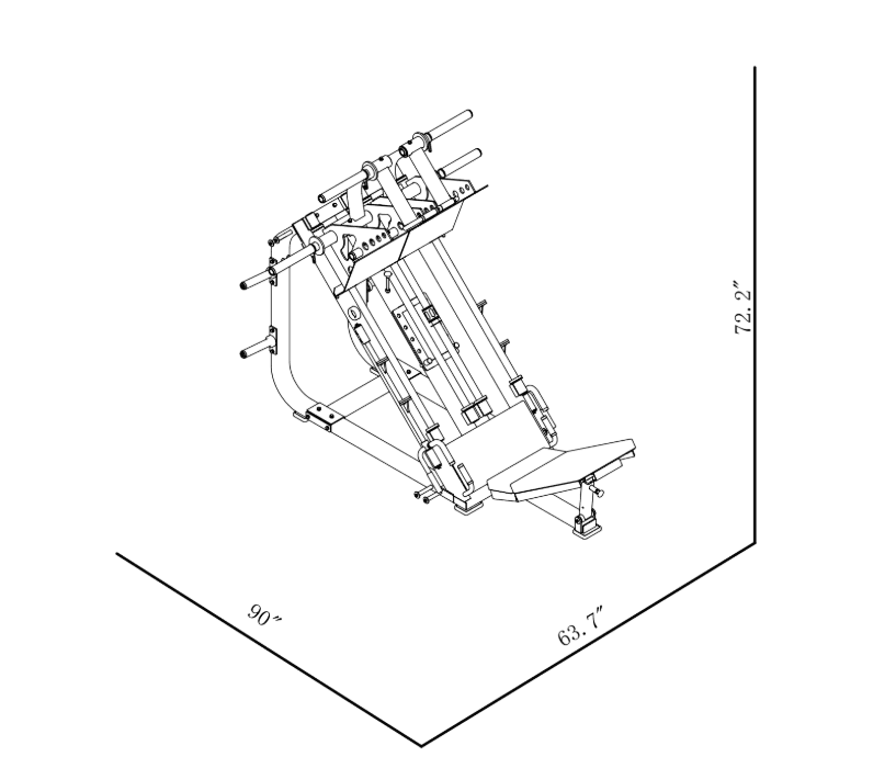 FL1801 Isolateral Leg Press dimensions reference
