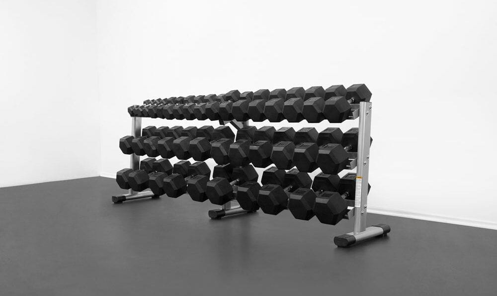 5-100lb Rubber Hex Dumbbell Set - Subfeature Image