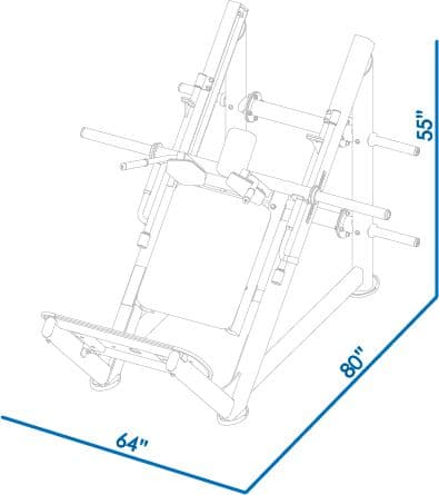 CF2175 Hack Squat dimensions reference