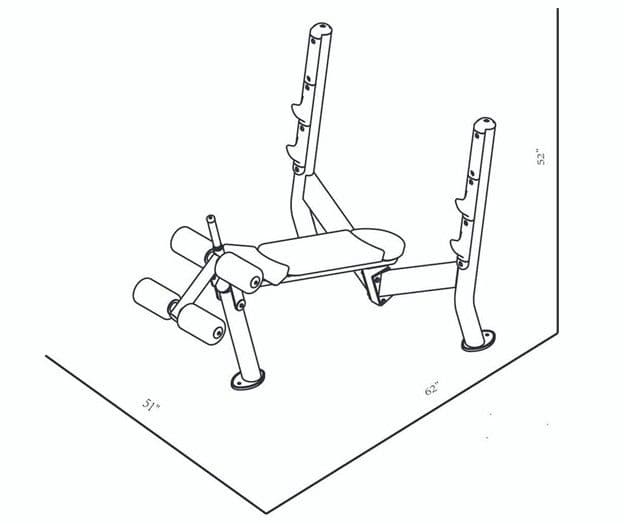 G253 Olympic Decline Bench dimensions reference