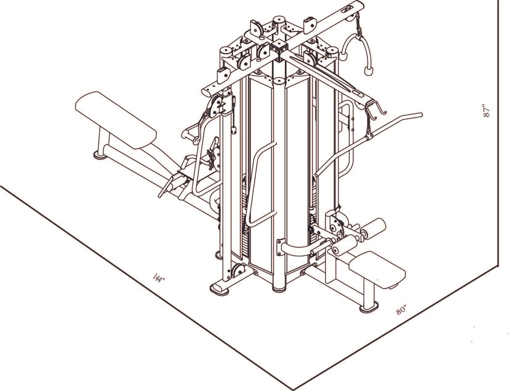 GM5003 Four Station/Position Jungle Gym dimensions reference
