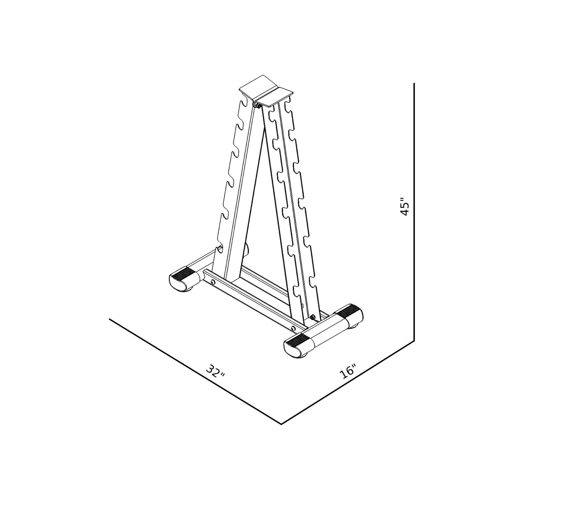 G233 Vertical Dumbbell Rack dimensions reference